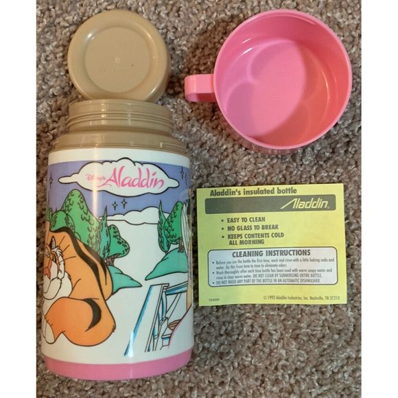 Vintage 1992 DISNEY Aladdin Jasmine Lotus Flower Lunch Box Kit W/ Thermos NWT - Picture 7 of 12